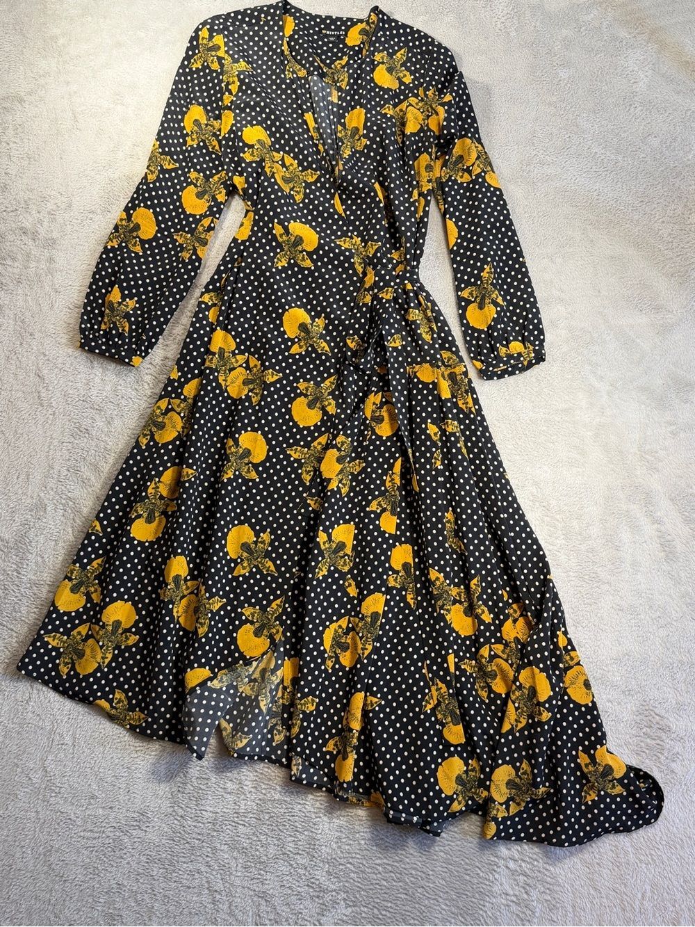 Whistles Kira Designer Midi Dress 💯 silk 6